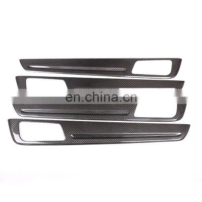 4pcs Real Carbon Fiber Car Interior Door Decoration Panel Cover Trim For Porsche Cayenne 2018 2019