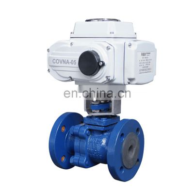 Flange Motorized Electric Ball Valve ON/OFF Type Cast Iron Two Ways