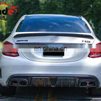 Runde Car Modification Carbon Fiber Material  Rear Lip Exhaust For Mercedes-Benz W205 C200 C260 C300 C63AMG rear lip exhaust