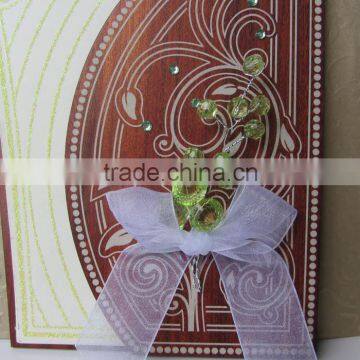 2016 Hot Sale Customized Love Design Wood Wedding Invitation Card With Ribboon photo-4