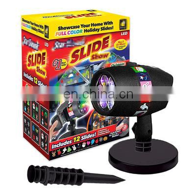 12 Slides LED Laser Projector Moving Light Xmas Halloween Party Outdoor Indoor Christmas Light