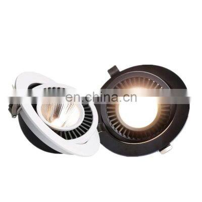 High Quality White Black LED Down Light Adjustable Indoor 360 Degree Rotatable COB LED Downlight