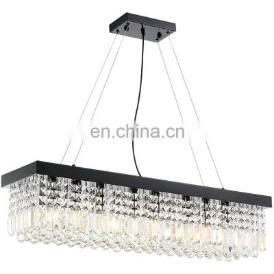 Home Decor Indoor Luxury Pendant Light Led Hanging Lights Nordic Rectangle lamp lighting Modern Crystal Chandelier