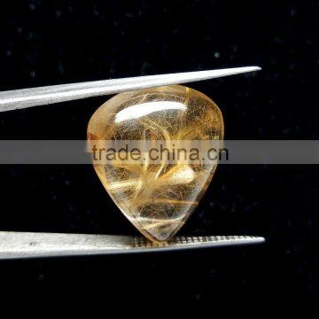 Natural Rutile Pear Cabochon Gemstone / Smooth Cabochon Stone / Rutile Quartz