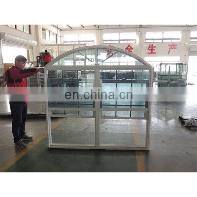 American arc hung window glass grilltube single vertical sliding windows  twins Semi-circular pvc windows