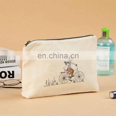 Custom Logo Travel Make Up Makeup Lipstick Zippered Pouch Cotton Canvas Cosmetic Toiletry Bag or Pouch With Zipper photo-3