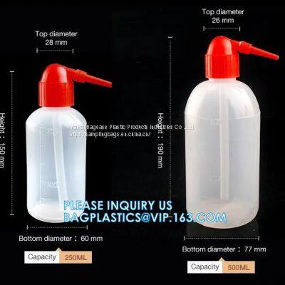 Custom Logo 250ml 500ml 1000ml Plastic Red Head Curved Mouth Cleaning Washing Bottle, Laboratory Supplies photo-4