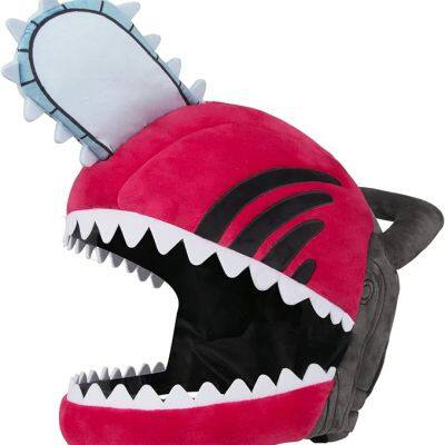 Anime Man Red Hat Plush Headgear Soft Warm Plush Mask Halloween Costume Party Cosplay Hat Props for Adults