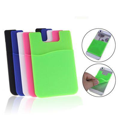 Adhesive Smart Phone Credit ID Silicone Card Holder Wallet Rubber Pouch Pocket