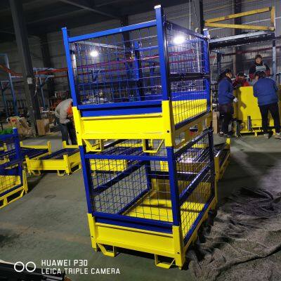 Heavy Metal Storage Box Scrap Box Transport Iron Box Stackable Turnover Box Foldable Turnover Box