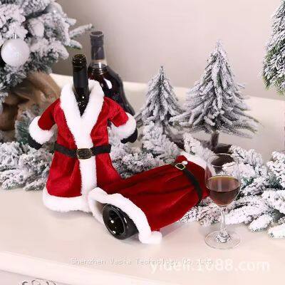 Hot Sale Christmas Wine Bottle Decors - Red Black Design for Indoor Holiday Party Decorations