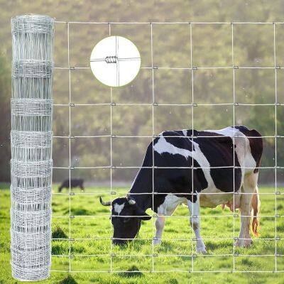 4x82ft Knitted Wire Mesh for Sheep/Goat Farm Fence Electro Galvanized Welded Wire Netting Shock Resistance Agricultural Use