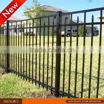 Flat top decorative steel tubular yard fence panel