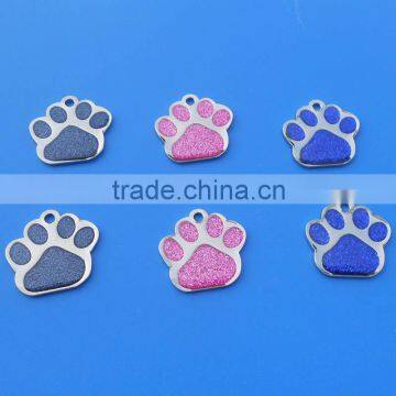 Sparkling Shinny Epoxy Dog Footprint Bling Bling Pet Tag