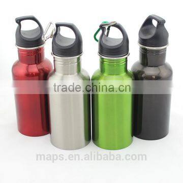 stainless steel single wall carabiner bottle