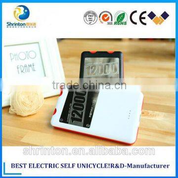 12000mah phone power bank charger/power box/recharger bank with big display