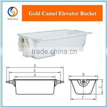 Link chain elevator bucket