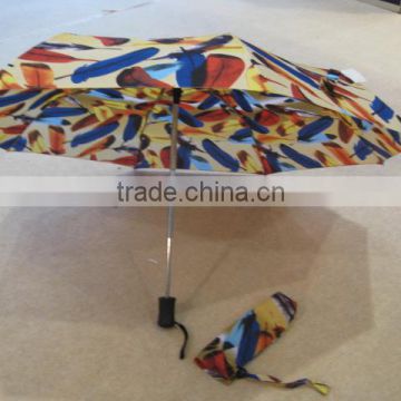 21''*8K auto open folding umbrella with plastic handle