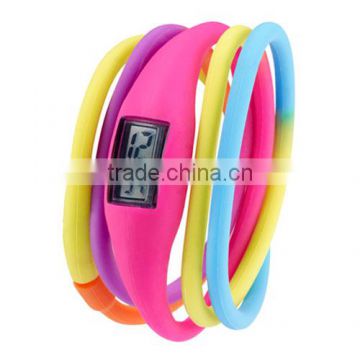 Mix Color Silicone Trendy Wathces of Girls With Long Strap