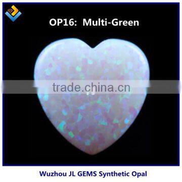 Cabochon Flat Bottom Heart Synthetic Opal Stone-opal heart