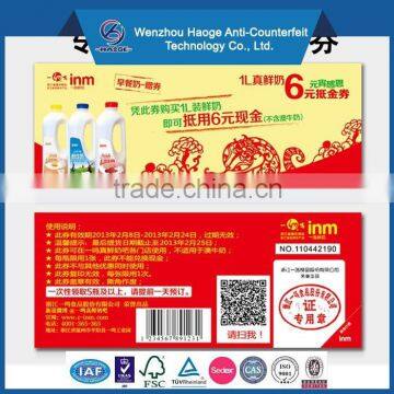 Promotion ukash voucher printing card with high quality for gift
