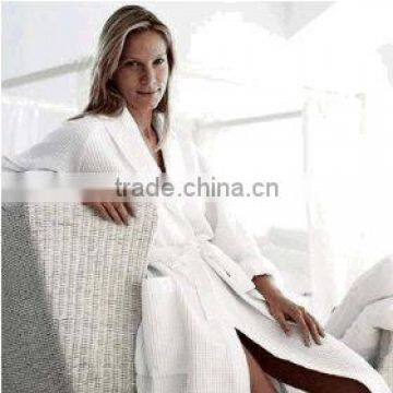 100%cotton waffle shawl collar adult bathrobes