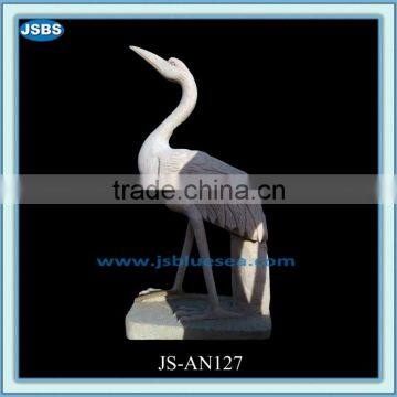 Red marble crane bird carving