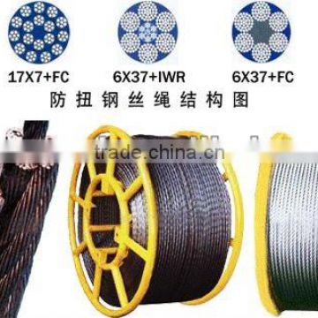 anti twist wire rope or steel rope