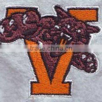 Fabric embroidery badges/ patches iron on style backing design for hot sale..