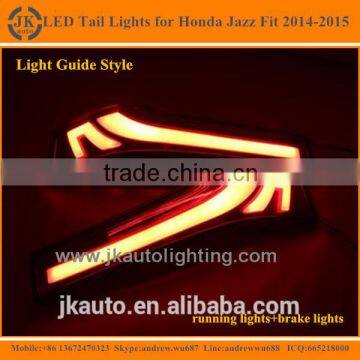 New Arrival LED Tail Lights for Honda Jazz Fit Light Guide Style Auto Tail Lights for Honda Jazz Fit 2014-2015