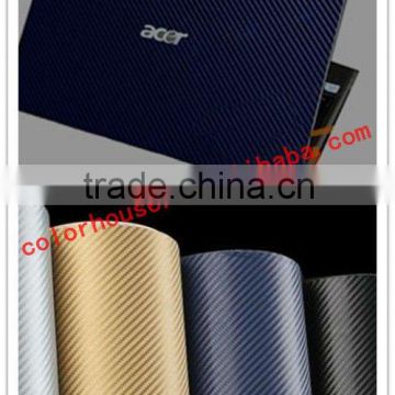 Hot seller blue 3D carbon fiber vinyl laptop skin stickers