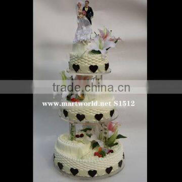 3-tier fashion acrylic cake cake stand for home/party/hotel/banquet/wedding decoration (S1512)