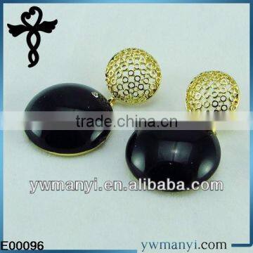 2014 New Fashion Ladies Stud Designs k Gold Rhinestones Color Gemstone Pearl Earrings in Zinc Alloy Jewelry E00096 photo-3