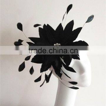 Black fascinator hat for races,weddings and speical events with comb