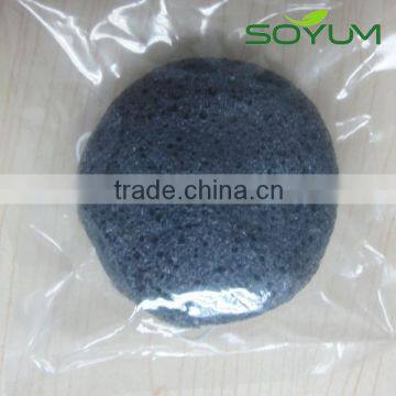 konjac sponge with Bamboo charcoal fibe