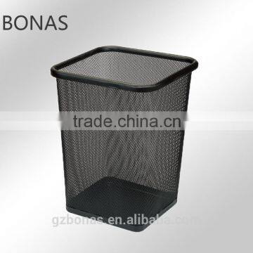 square shape hollow out metal trash can with no lids