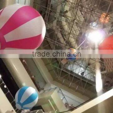Basket on hotair shape balloon, hot air shape PVC balloon with basket ,basket for party balloon