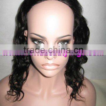 indian remy wavey half lace wig