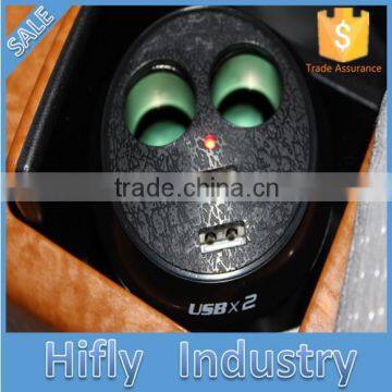 HF-LY0186 Car cigarette lighter rechargeable IPAD one two one points two double USB cup upgrade IC(CE certificate)