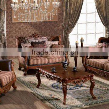 U-shaped Sofa Yellow Leather Sofa Unfinished Antiques Furniture photo-4