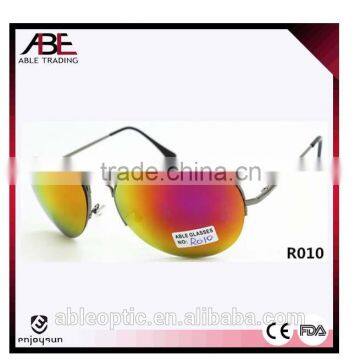 American style unisex metal sunglasses with mirror lens