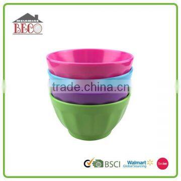 Colored different size flat bottom melamine bowl