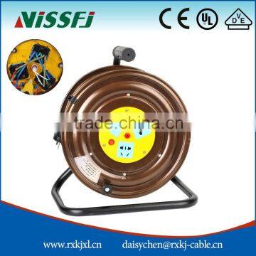 Chinese supplier electric extension coil cable reel with 3 socket