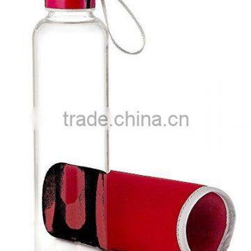 manufacture of Factory anti fall heat resistant sport water bottle / borosilicate glass water bottle