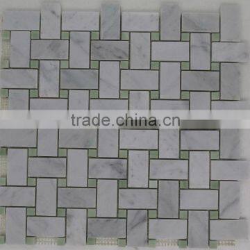 white carrara marble hexagon mosaic tile