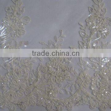 2016 bead and cord lace border for guangzhou wholesale/White bead Corded Trim