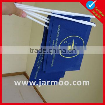 screnn printing paper white waving flag with pole