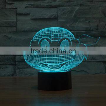 New Teenage Mutant Ninja Turtles Colorful 3D LED Lamp Touch Switch Night Light Gradient Visual Illusion Reading Lamp Holiday photo-4