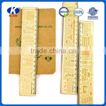 2016manufacturer Custom Full City Printing Wooden Ruler at 19cm for Gifts photo-2