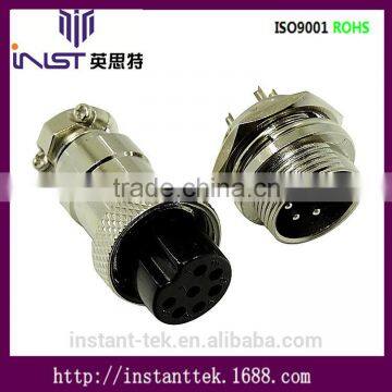 INST GX12 6pin metal srcew waterproof airplug connector